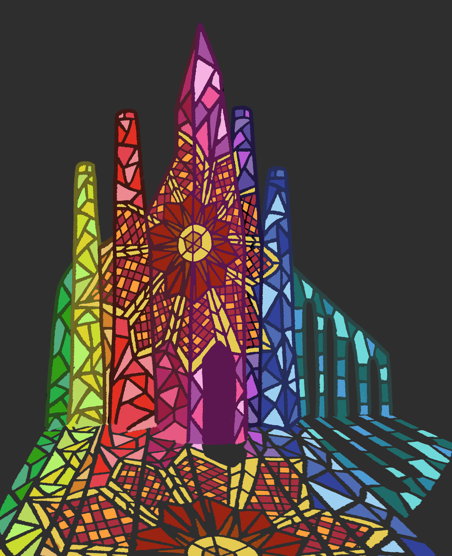 ArtStation Stained glass building
