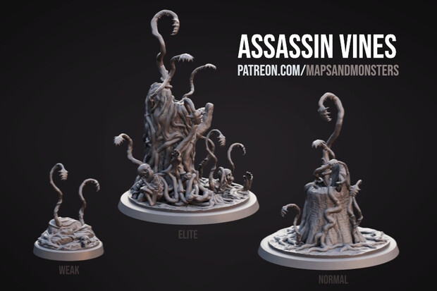 Assassin Vine: 3D printable miniatures for the role playing game Pathfinder 2E. 