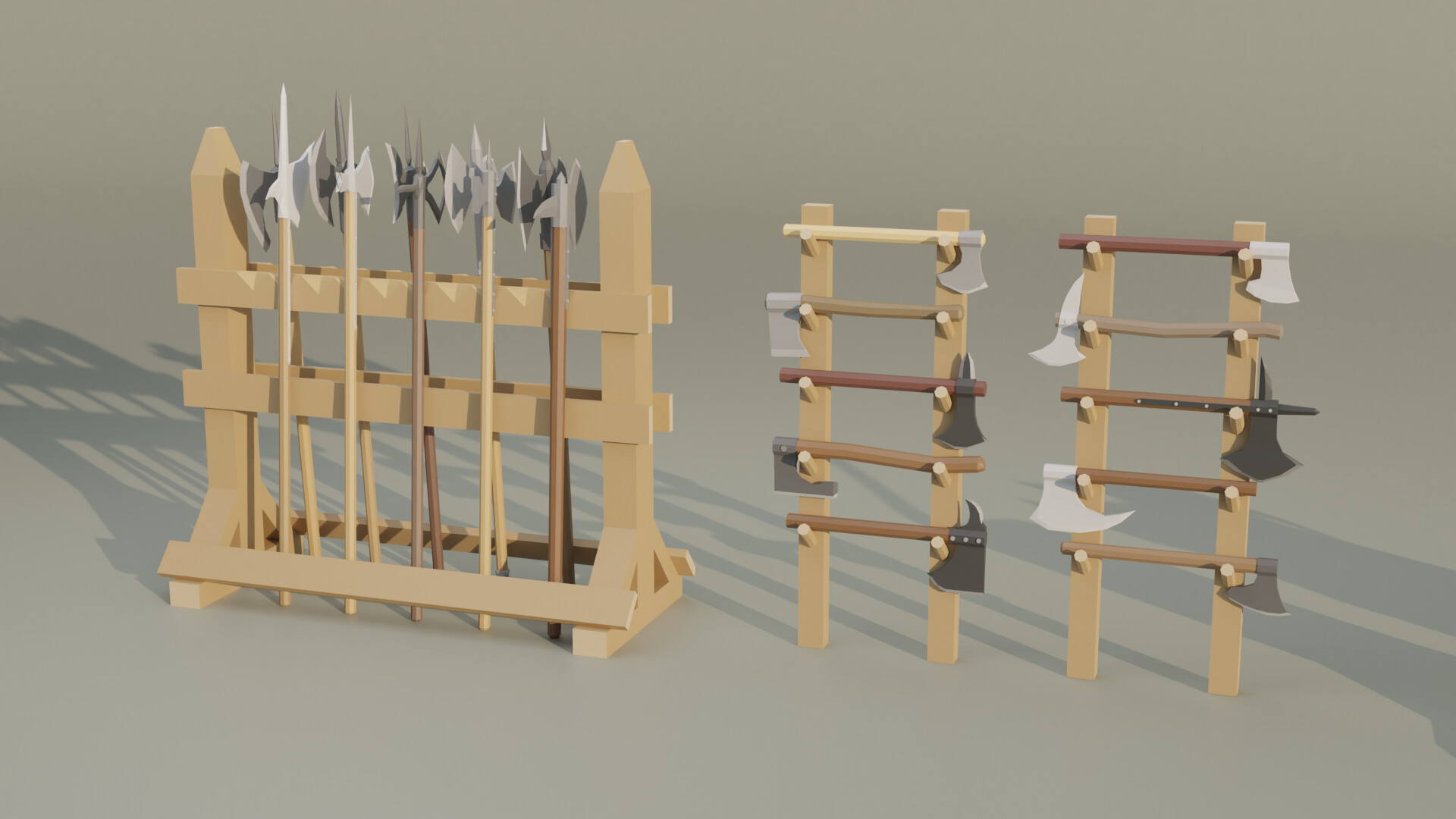 ArtStation - Low Poly Axes and Poleaxes