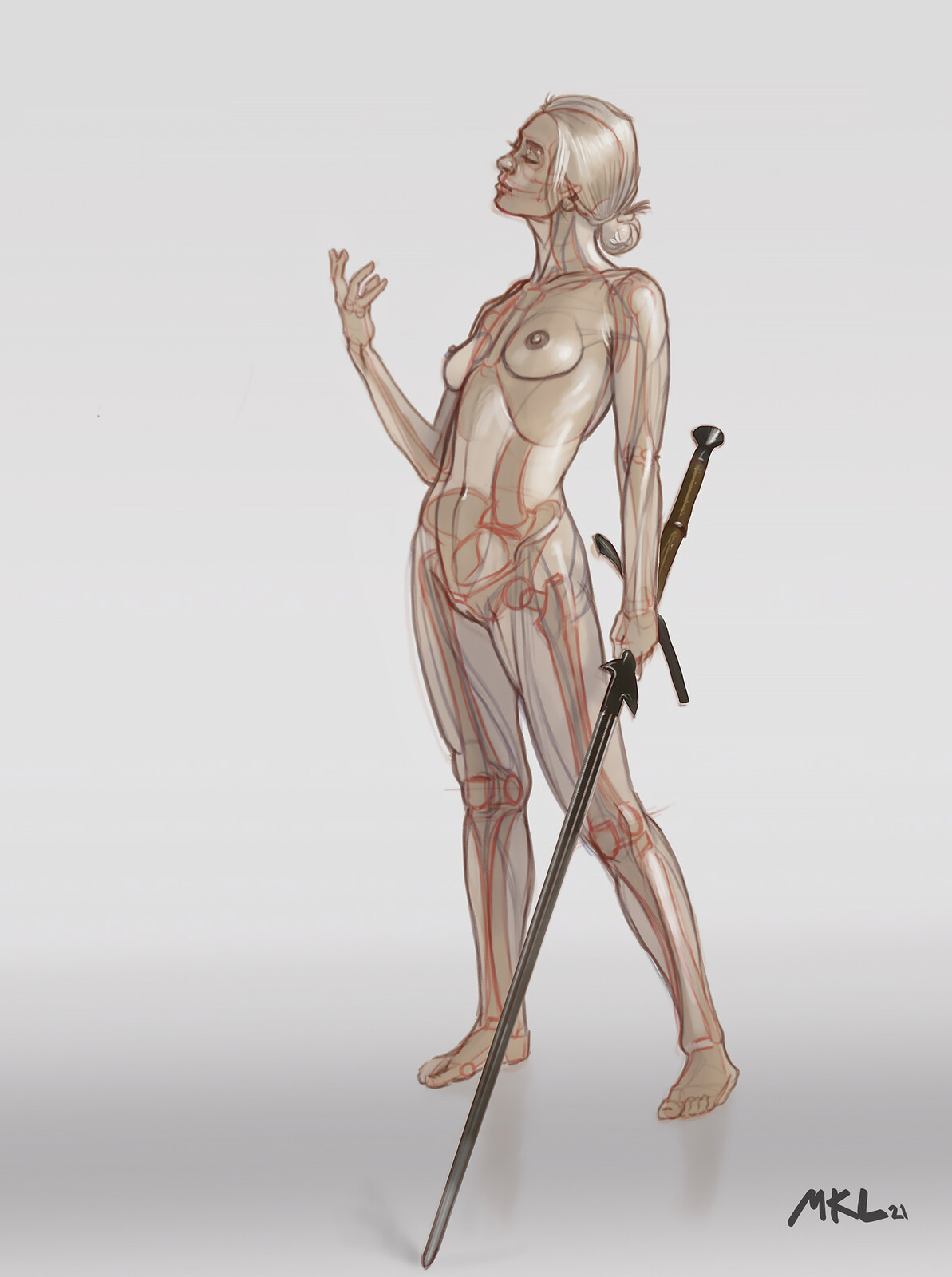Anatomical study 5 : standing nude