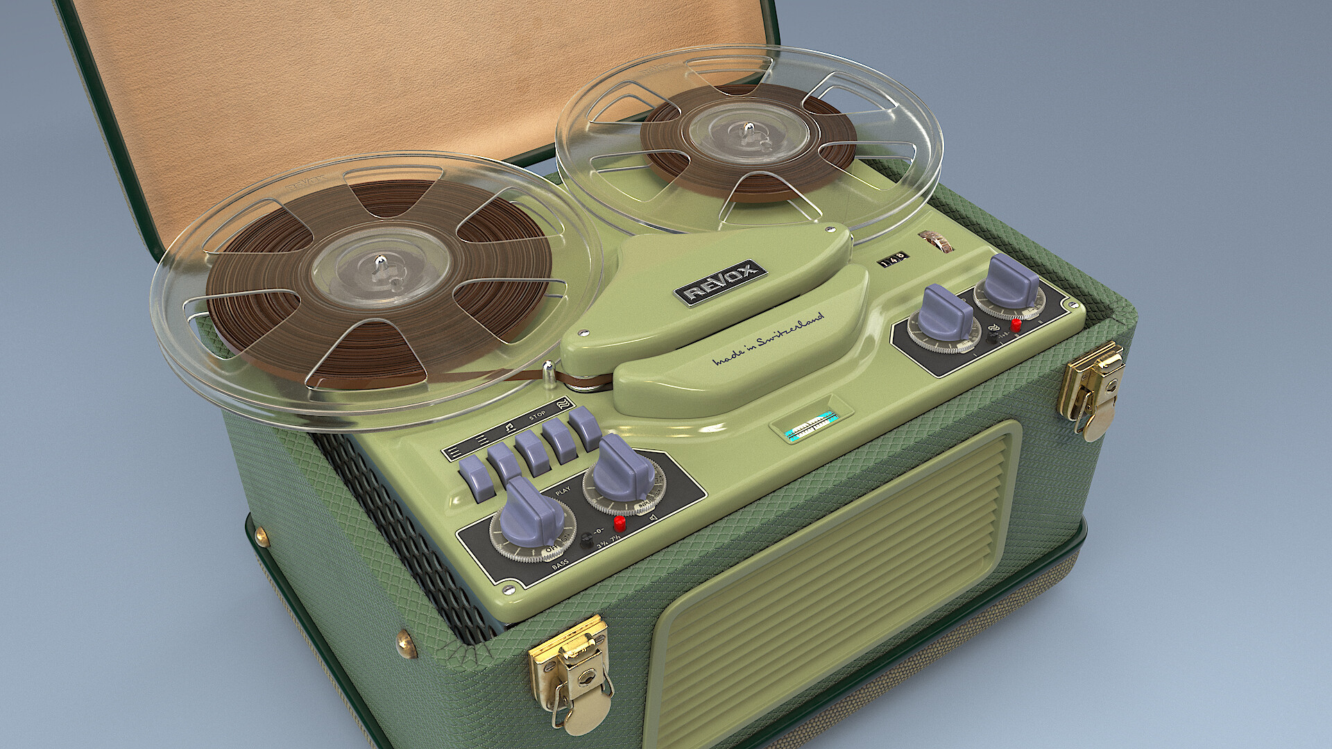 Reel-to-Reel Tape Recorder - Download Free 3D model by YJ_ (@YJ_) [160ba37]