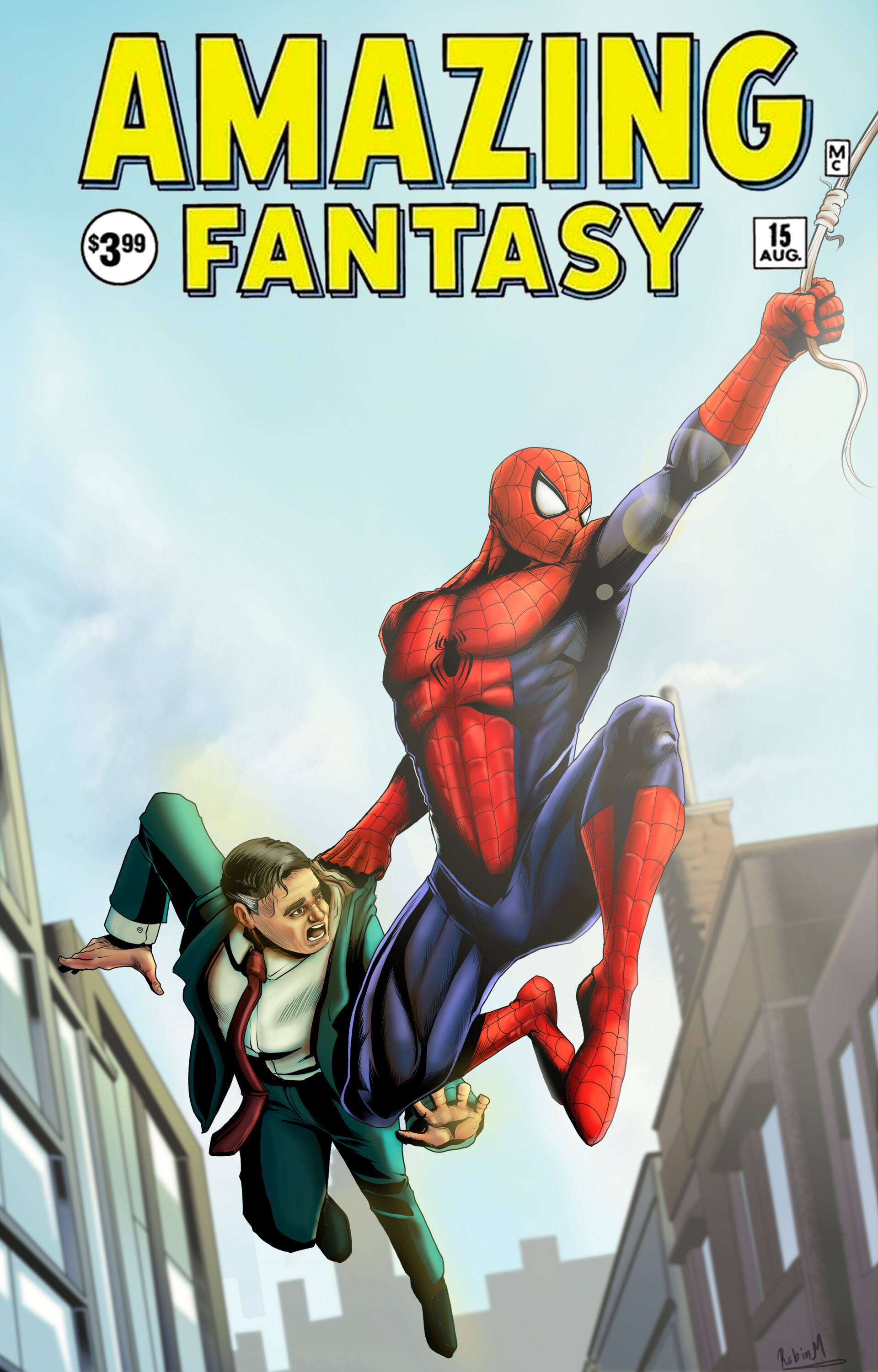 ArtStation - Amazing Fantasy 15 cover remake Spider-Man