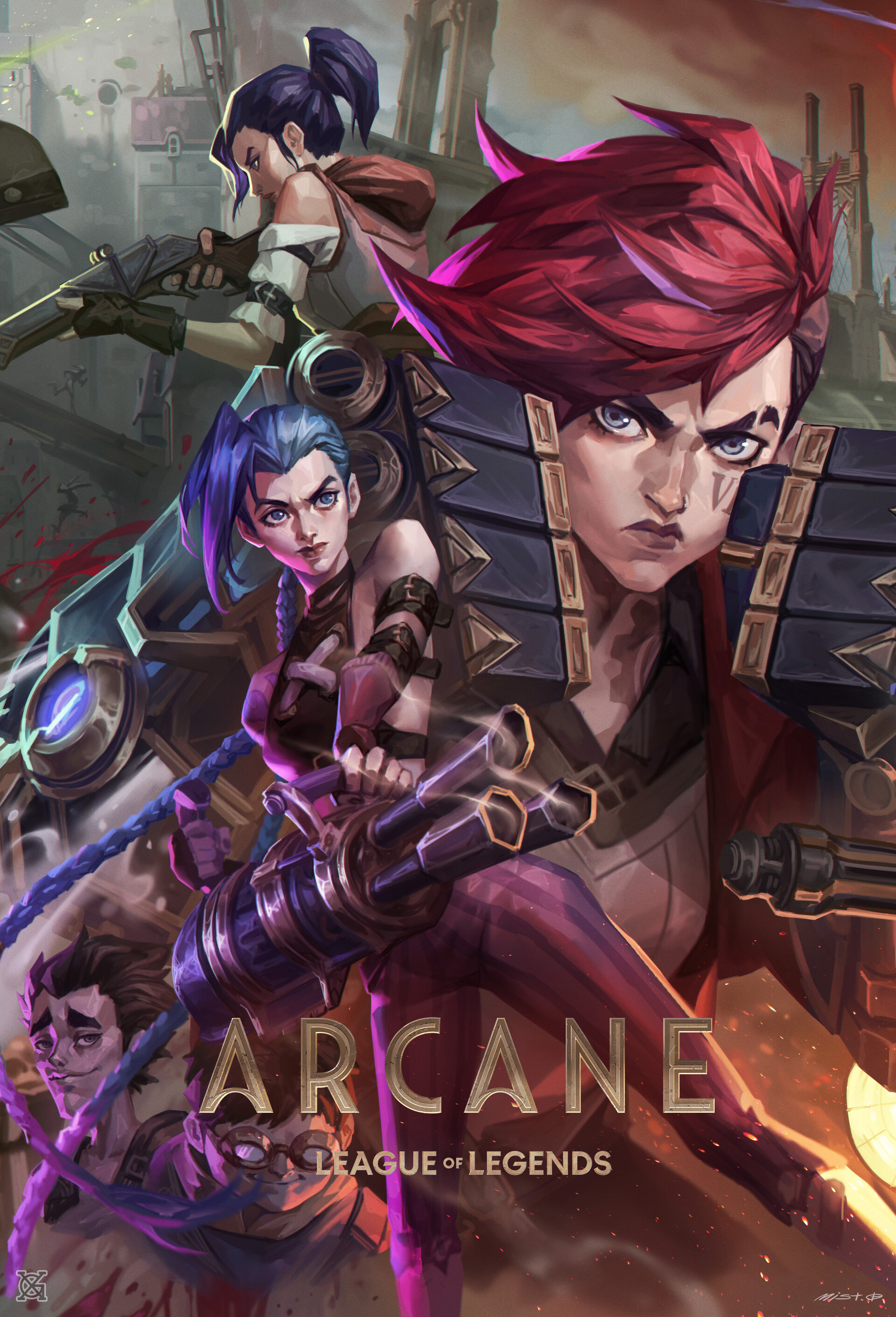  Jinx and Vi Posters Arcane Poster Anime Canvas Prints