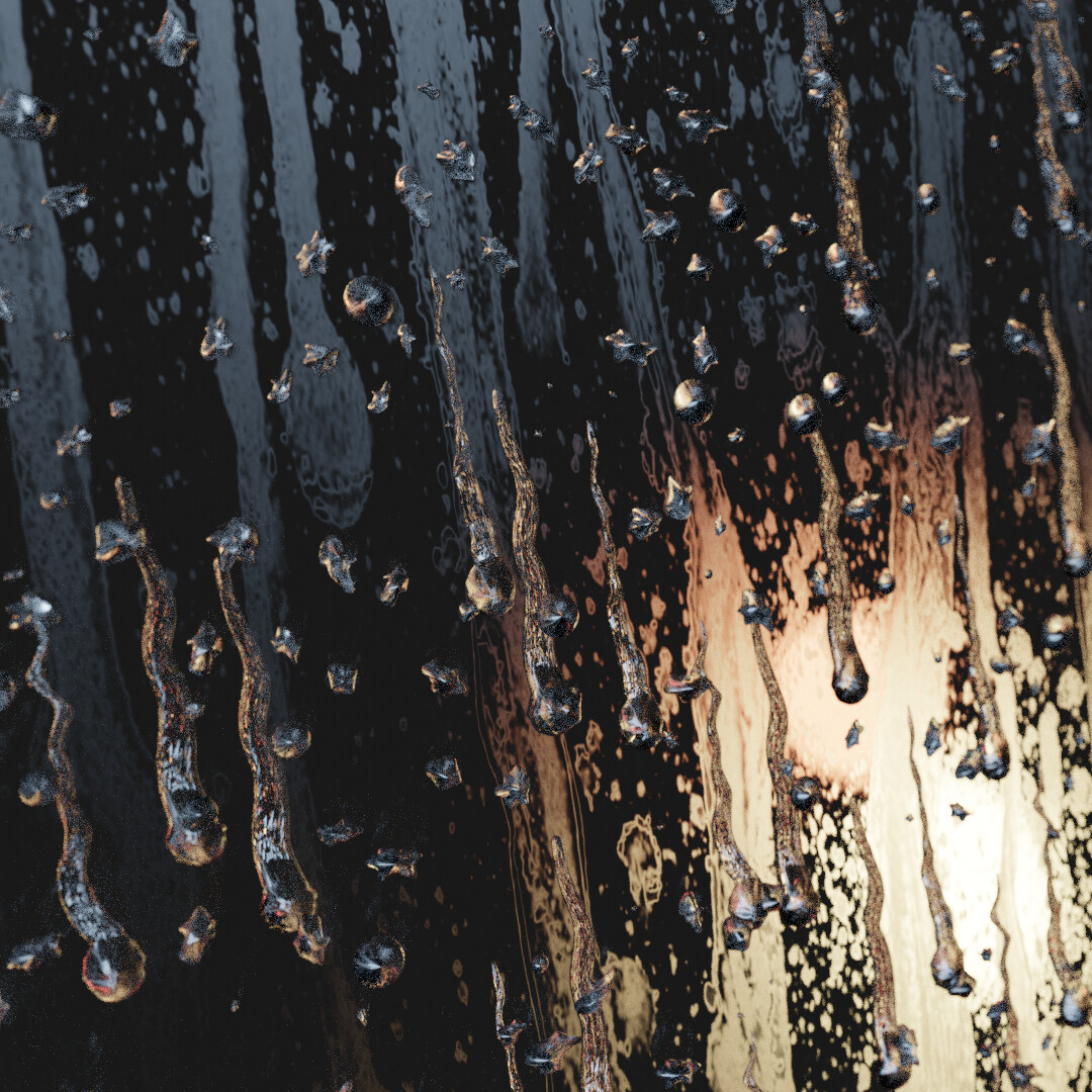 Rain on Glass. Modeled in Blender