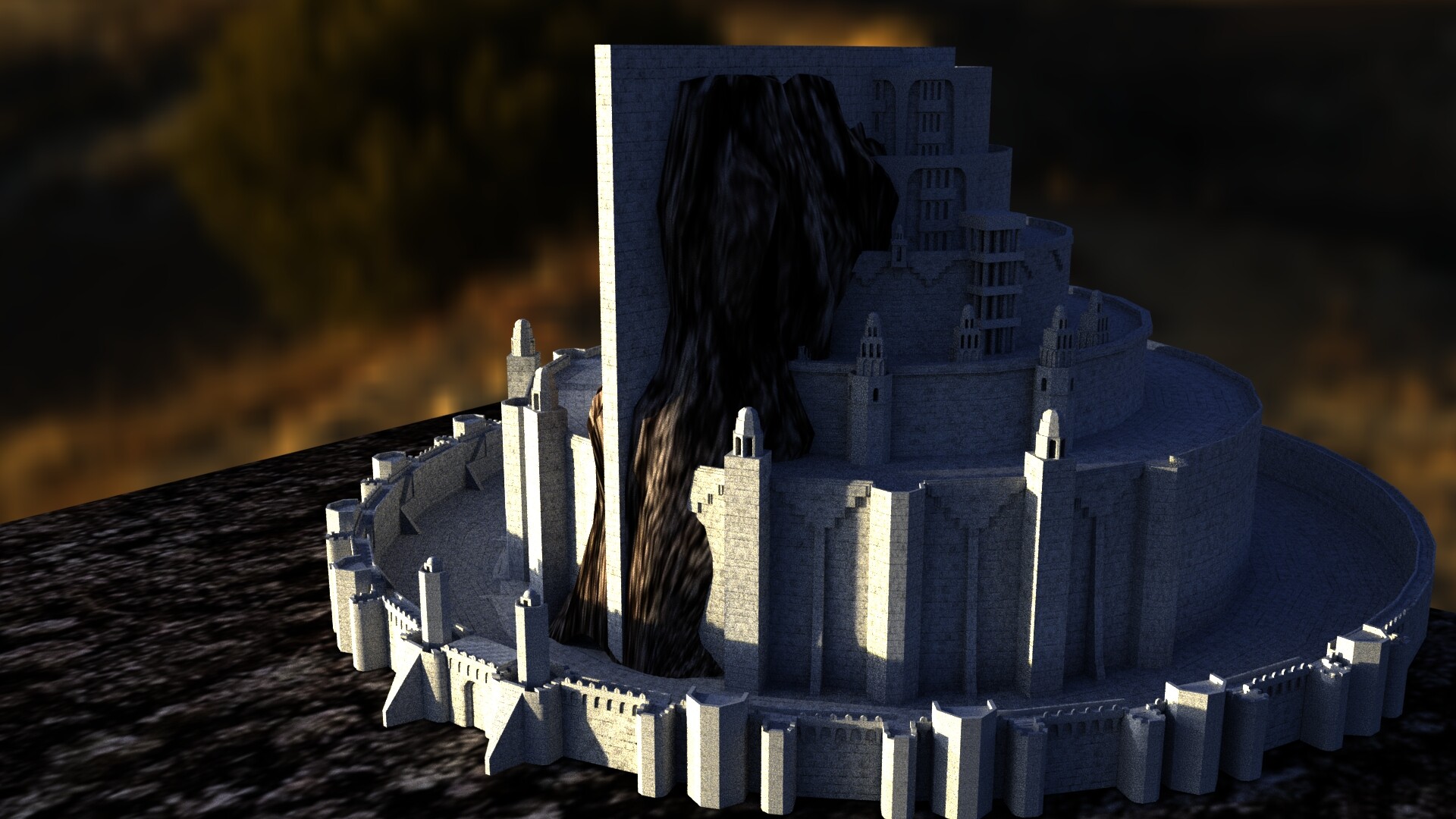 Minas Tirith Full scene 3D 3D model