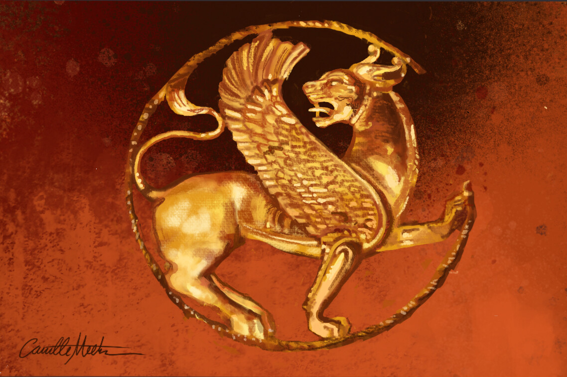 A fierce winged lion from the first Persian Empire.