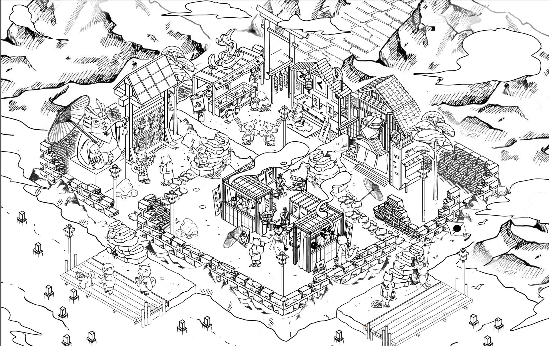 artstation-project-japan-market-isometric