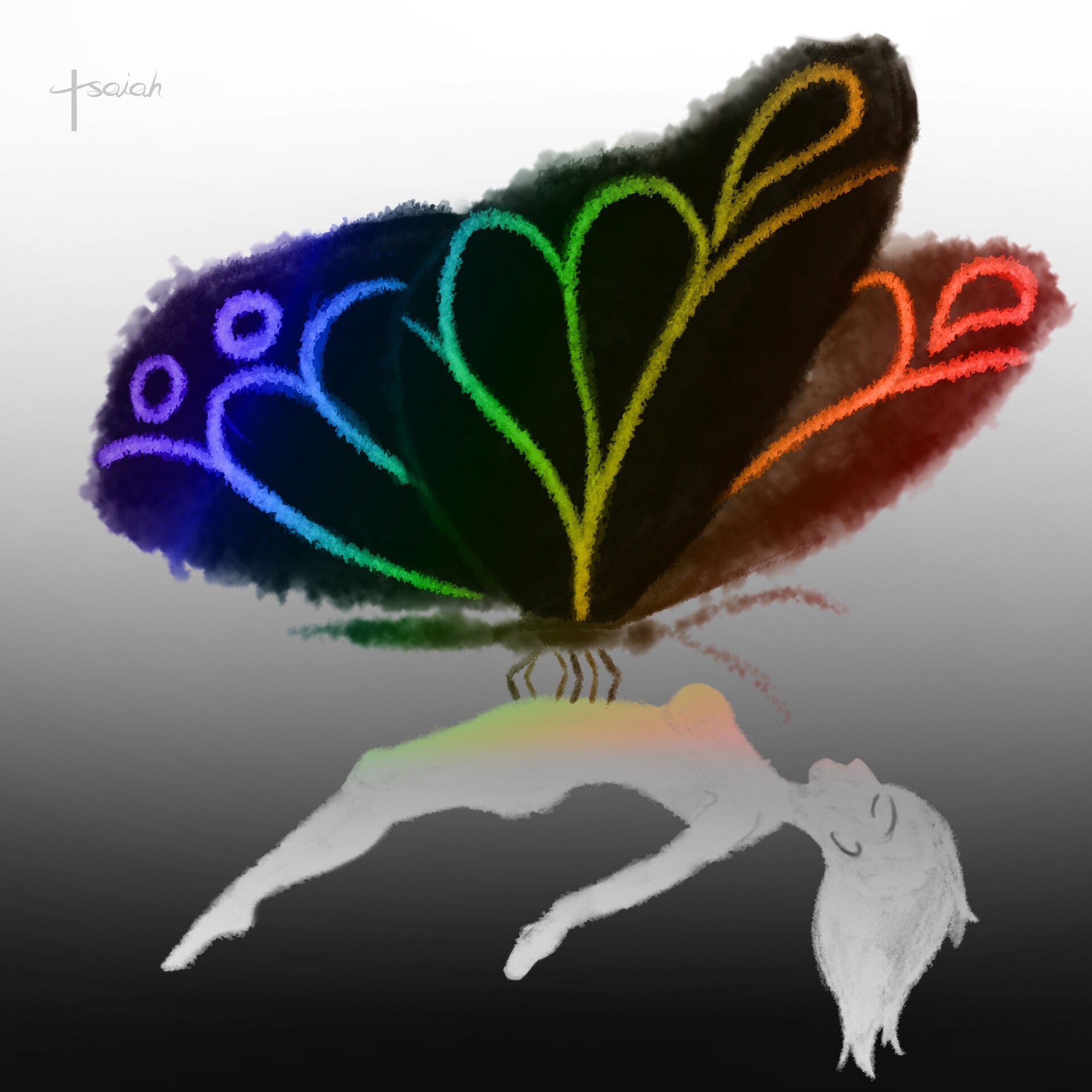 Artstation 虹色蝶々