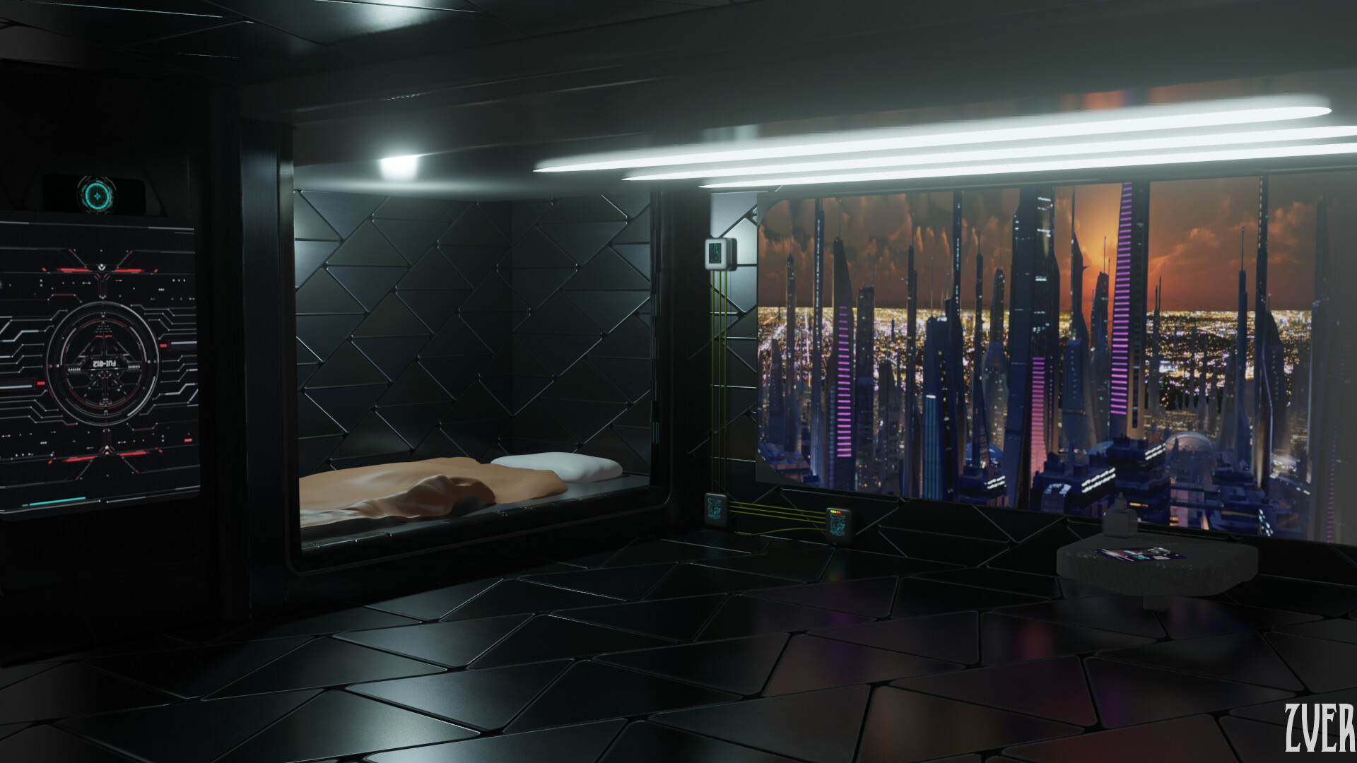 ArtStation - Cyberpunk apartment concept
