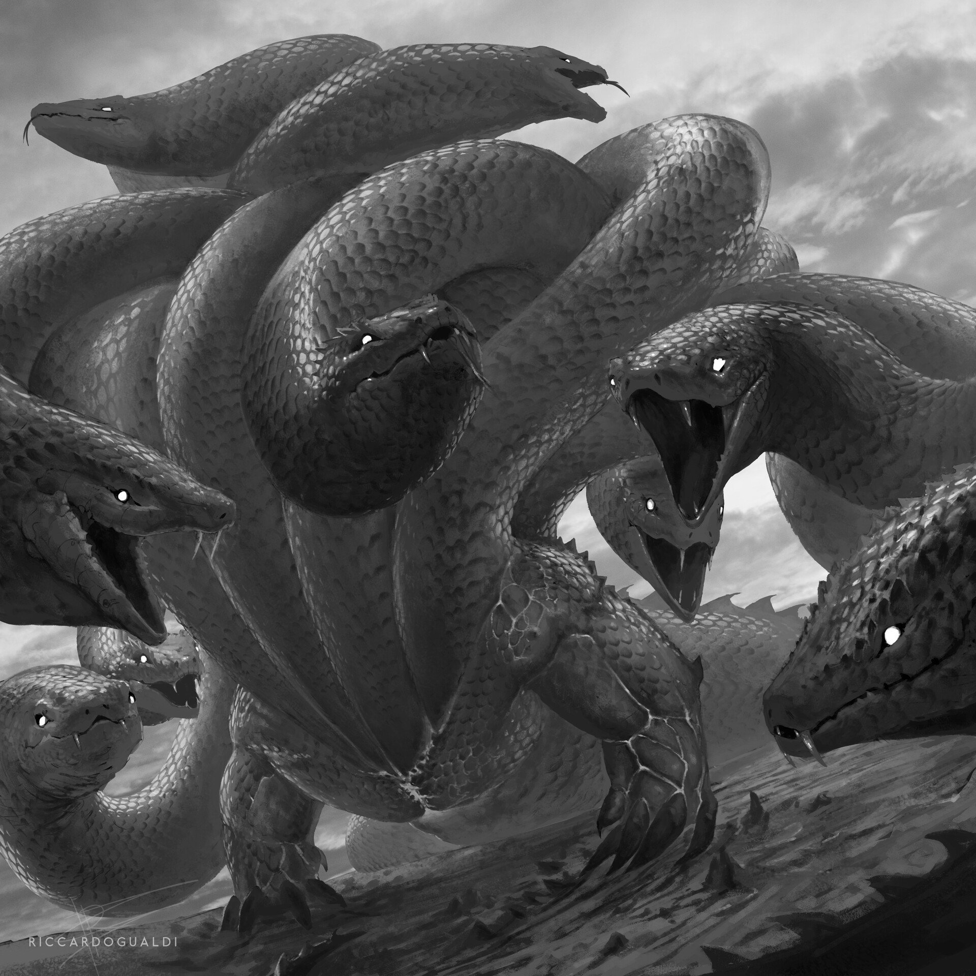 ArtStation - Nine-Headed Hydra
