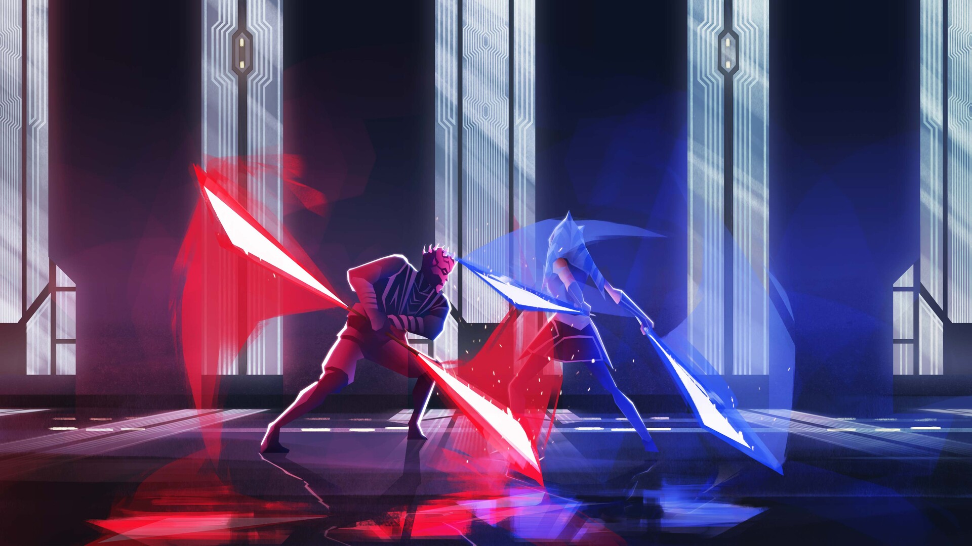 ArtStation - Ahsoka V Darth Maul