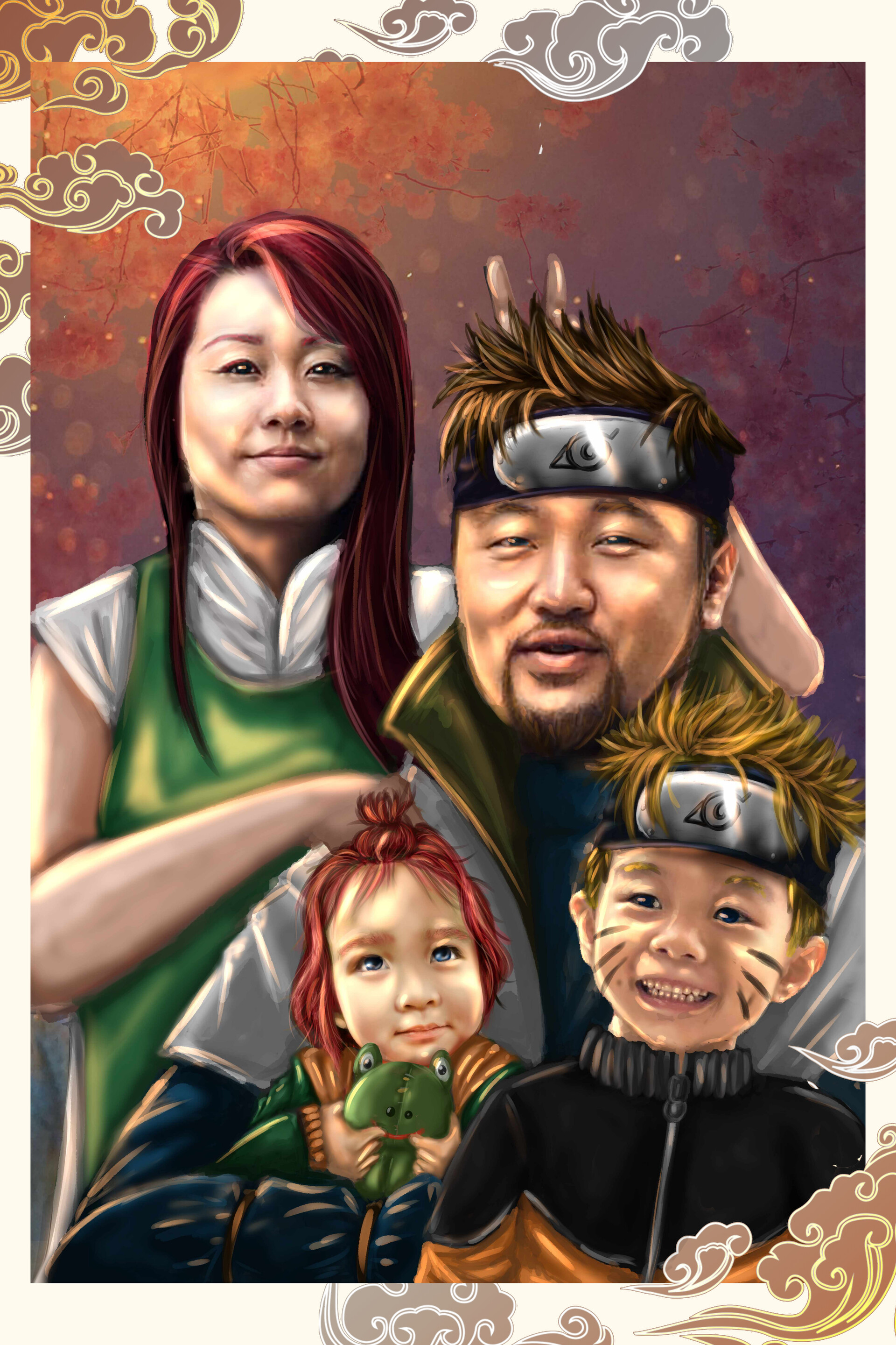 Artstation family friends caricature 002