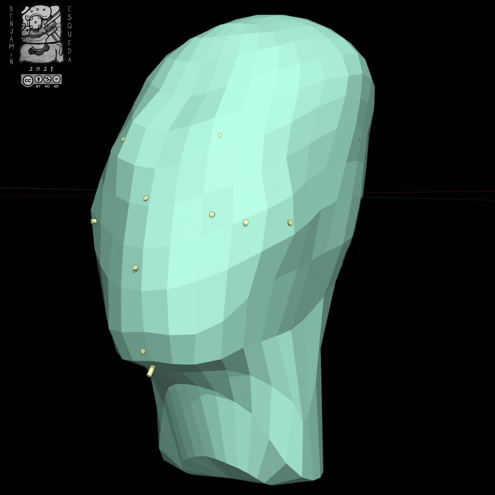 Basic sculpting following arbitrary craniometric points.