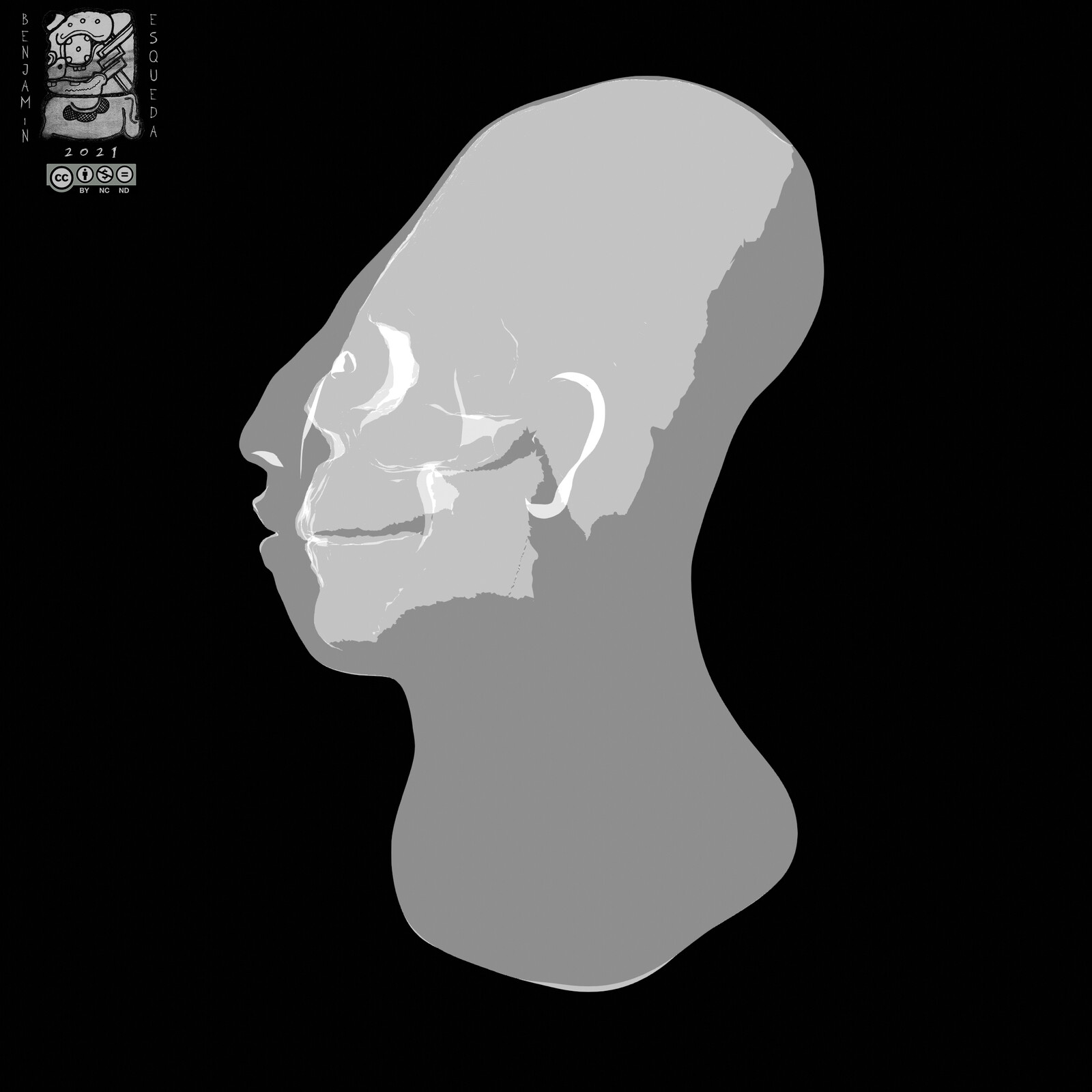 Xray of face, skull and the craneal modification.