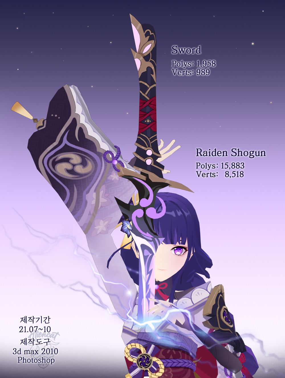 ArtStation - 원신 - 라이덴 쇼군 ( Genshin Impact - Raiden Shogun )