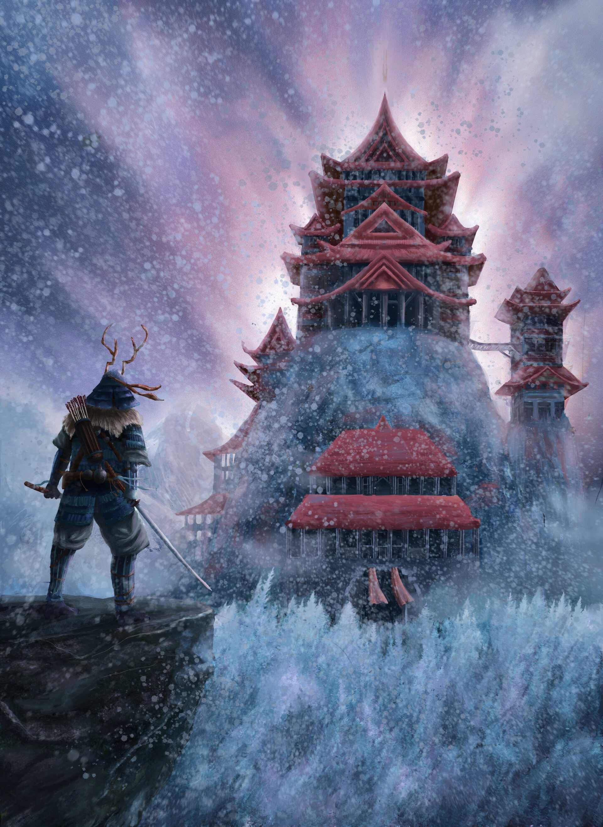 ArtStation - Asian snow temple