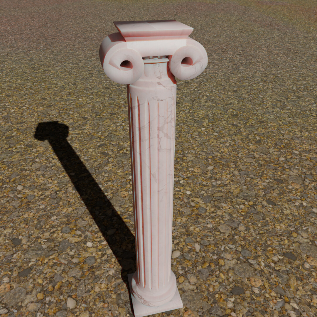 Greed Ionic capital made using Blender