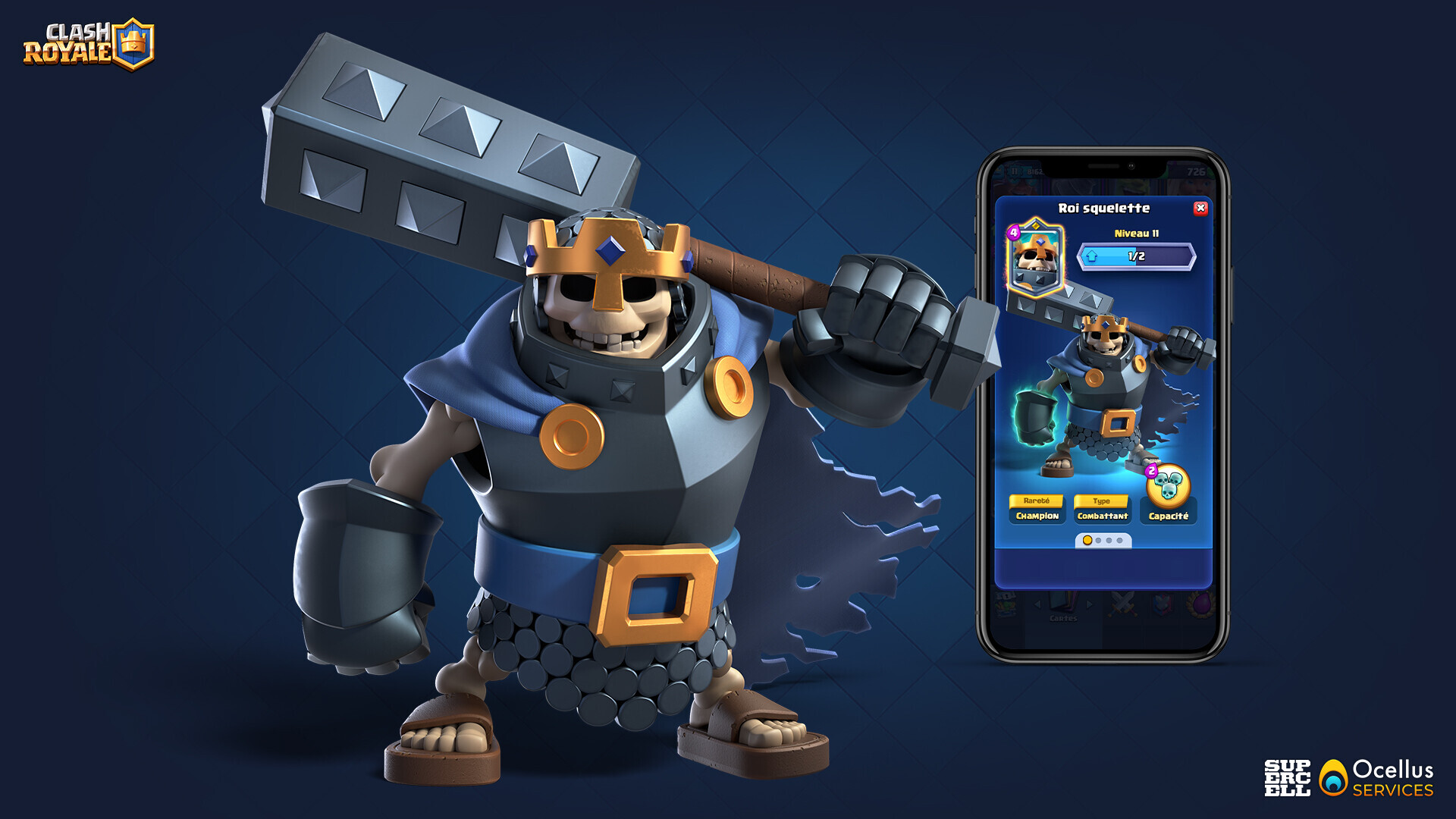 Clash Royale - Champions: Skeleton King, Ocellus - SERVICES