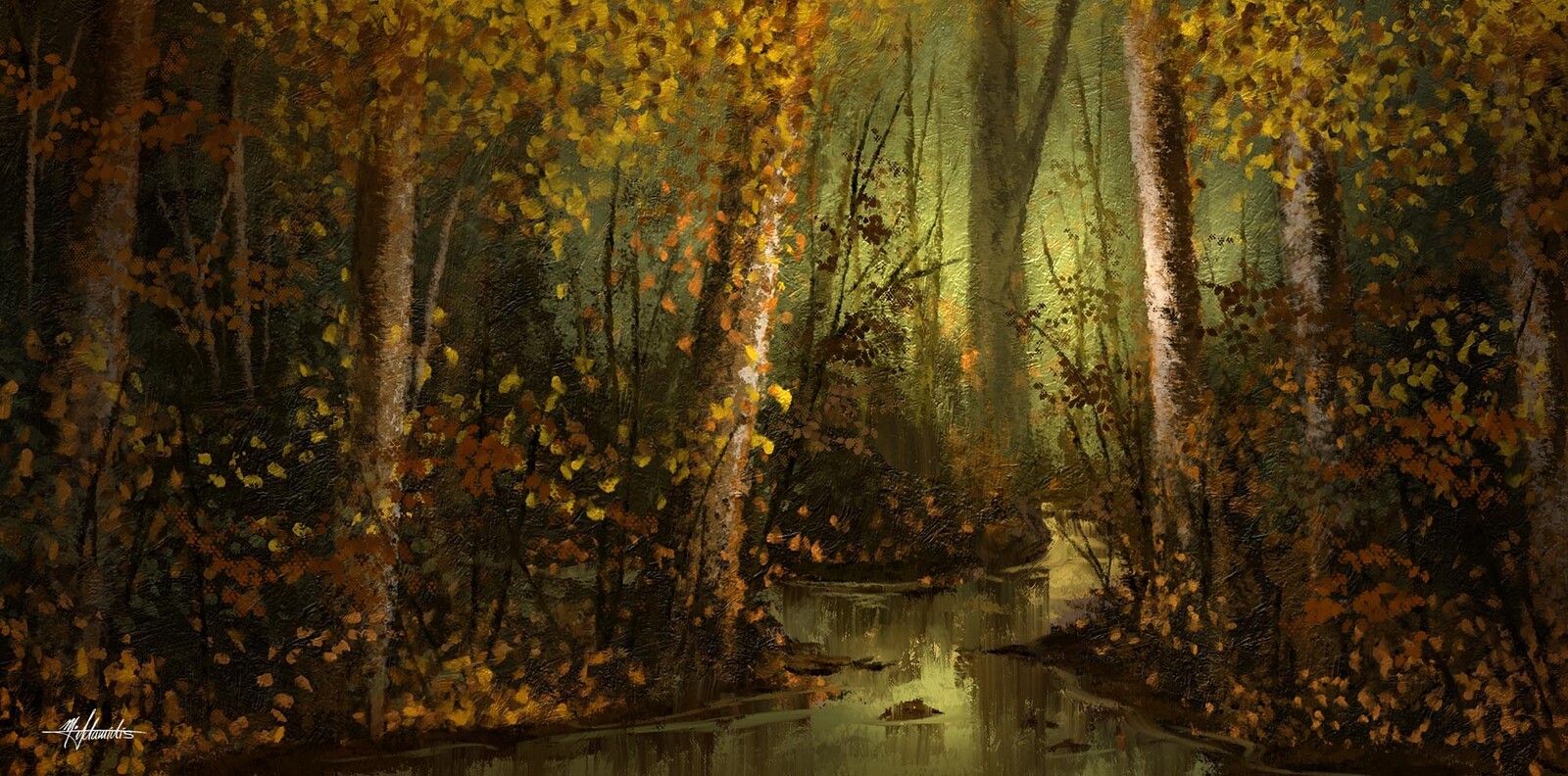 Digital Concept ART Painting Mystic Forest 