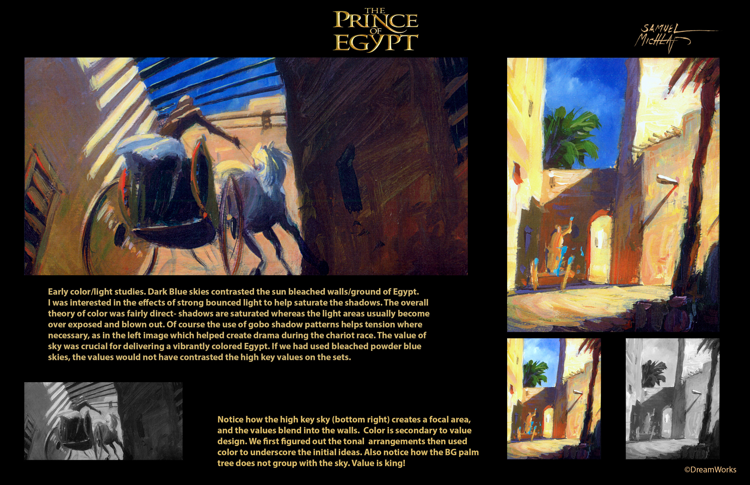 Color and overall light/style paintings for Egypt.