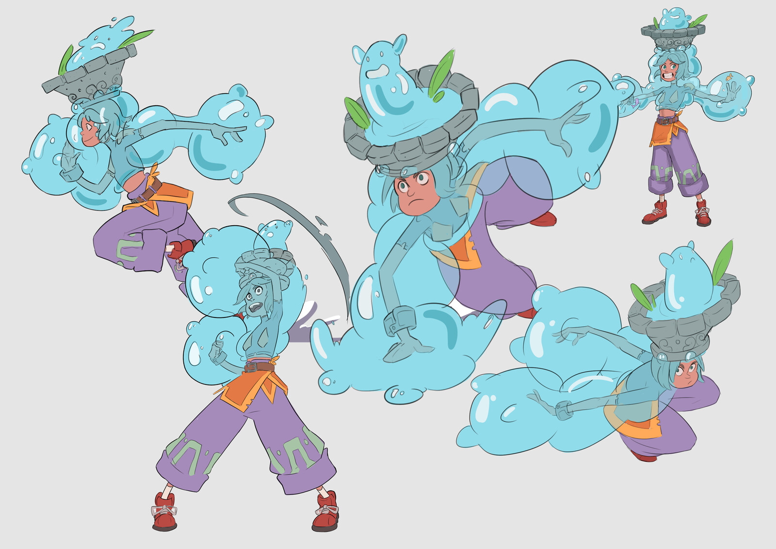 Earlier explorations, using movement to find out her character