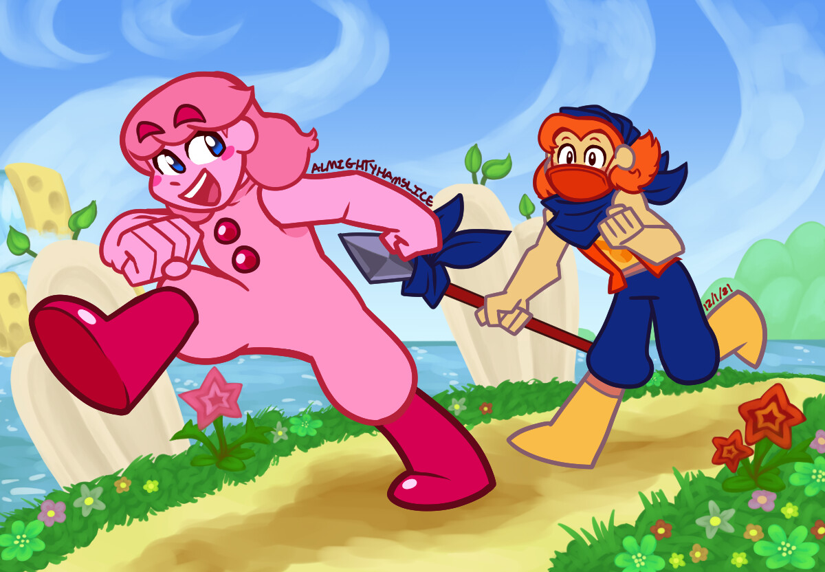 ArtStation Gijinka Kirby & Bandanna Waddle Dee