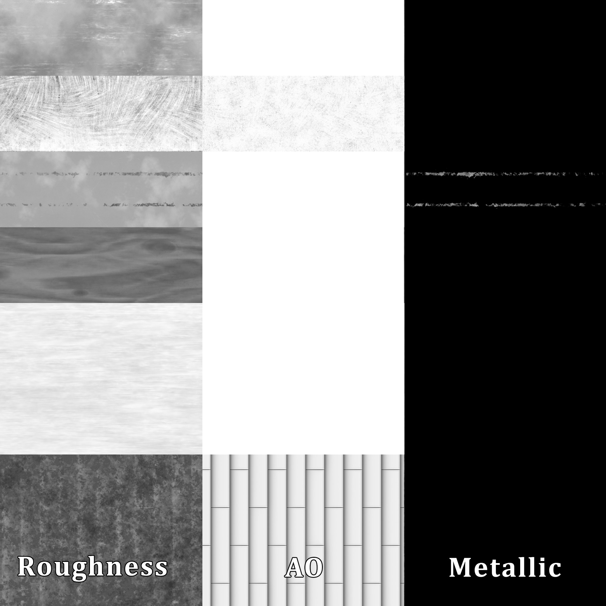 I took the roughness/ AO / And Metallic maps and combined them into a Detail map.