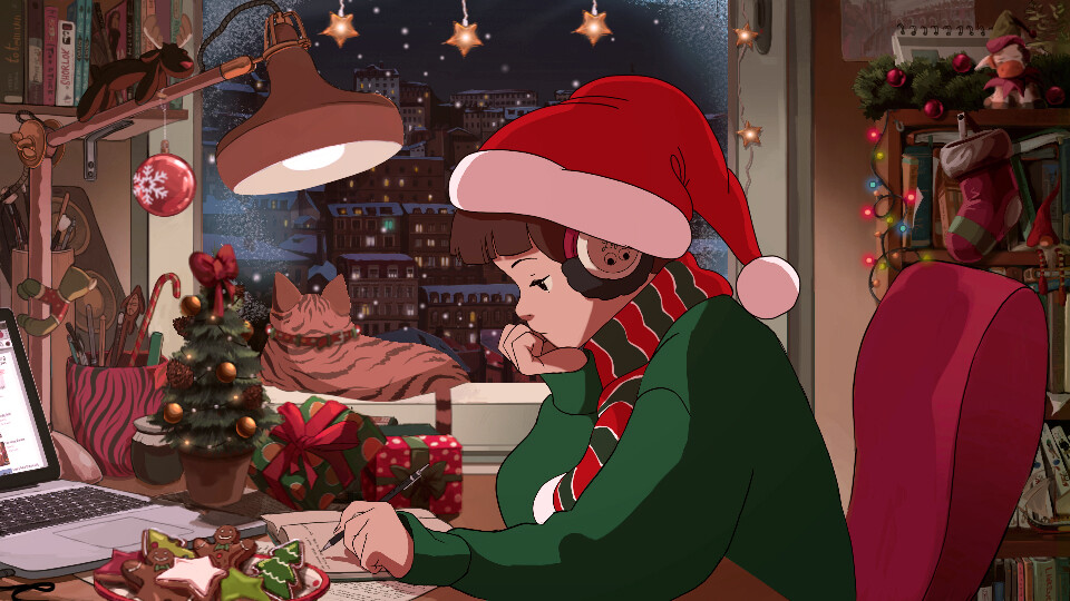 ArtStation - LO FI GIRL - CHRISTMAS THEME