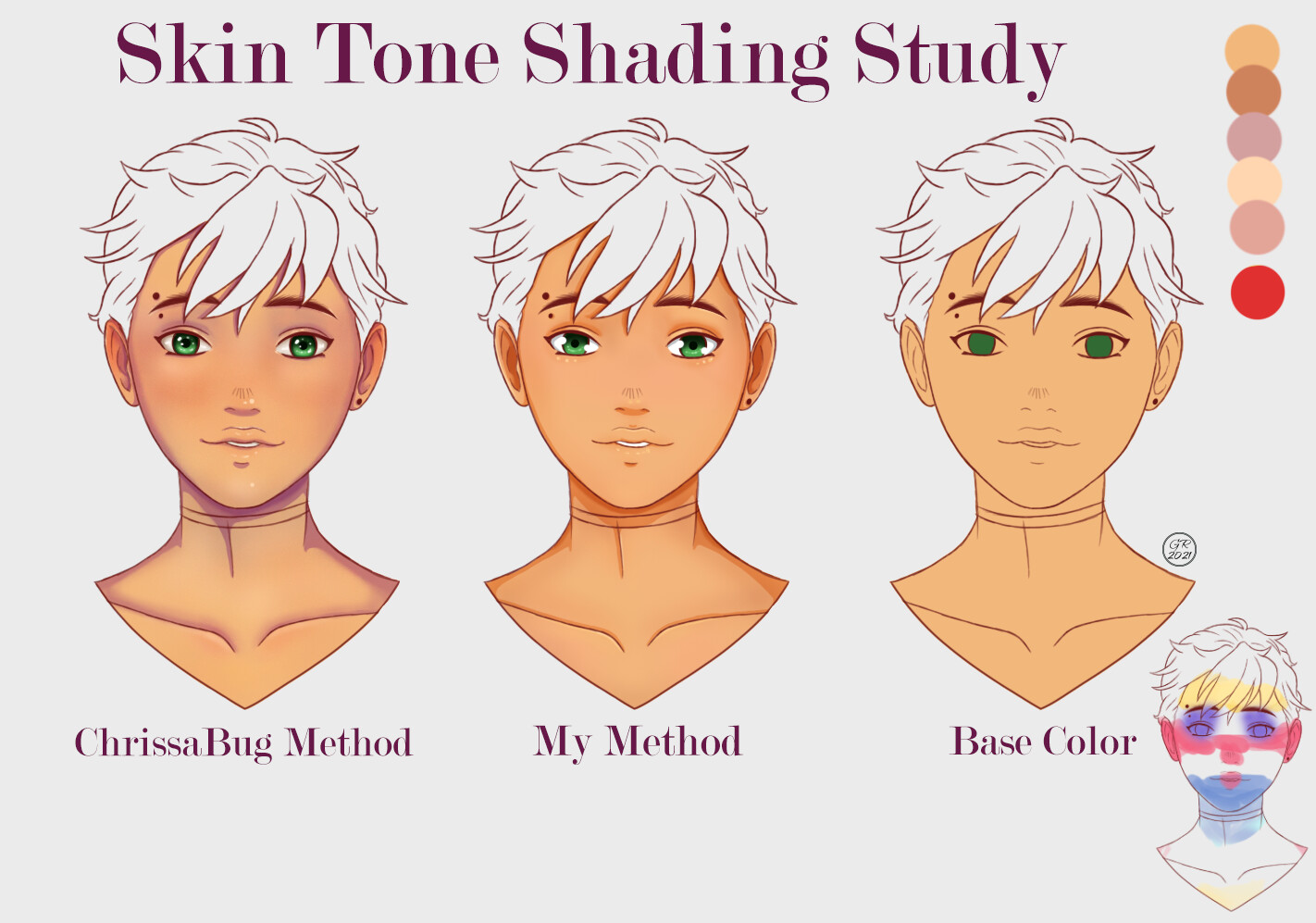 regeringstid moral Cosmic ArtStation - Color Study: Skin Tone