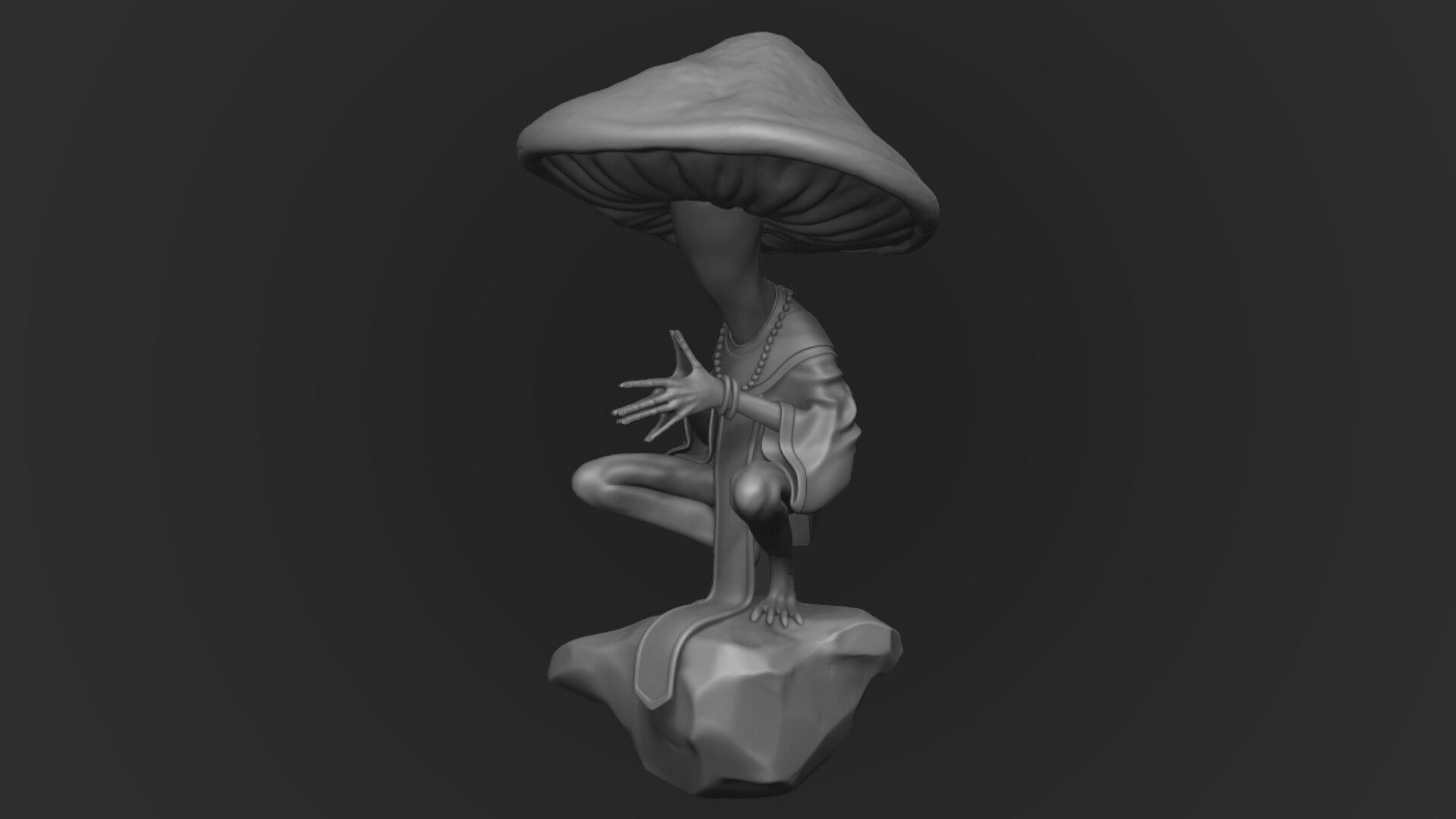 Jacob Levine 3d Sketch Mushroom Monk