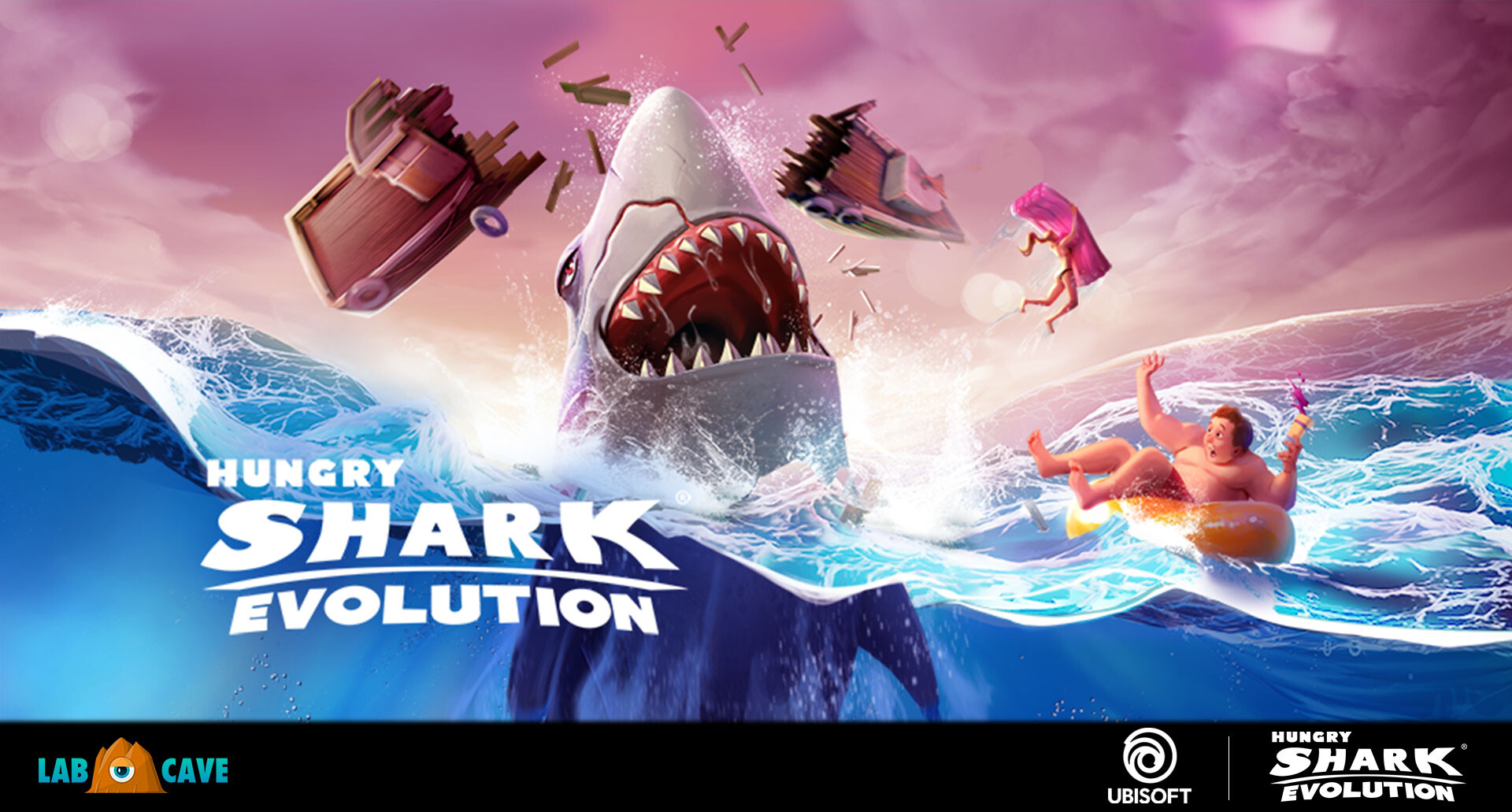 Angry Shark Digital Download Poster Art 