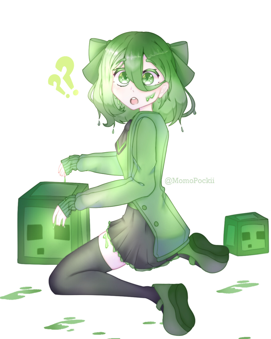 Artstation Minecraft Slime Girl