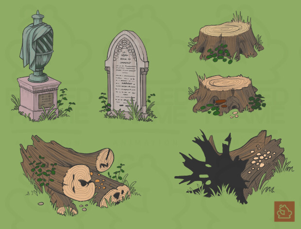 Game Scenery Assets: Graveyard