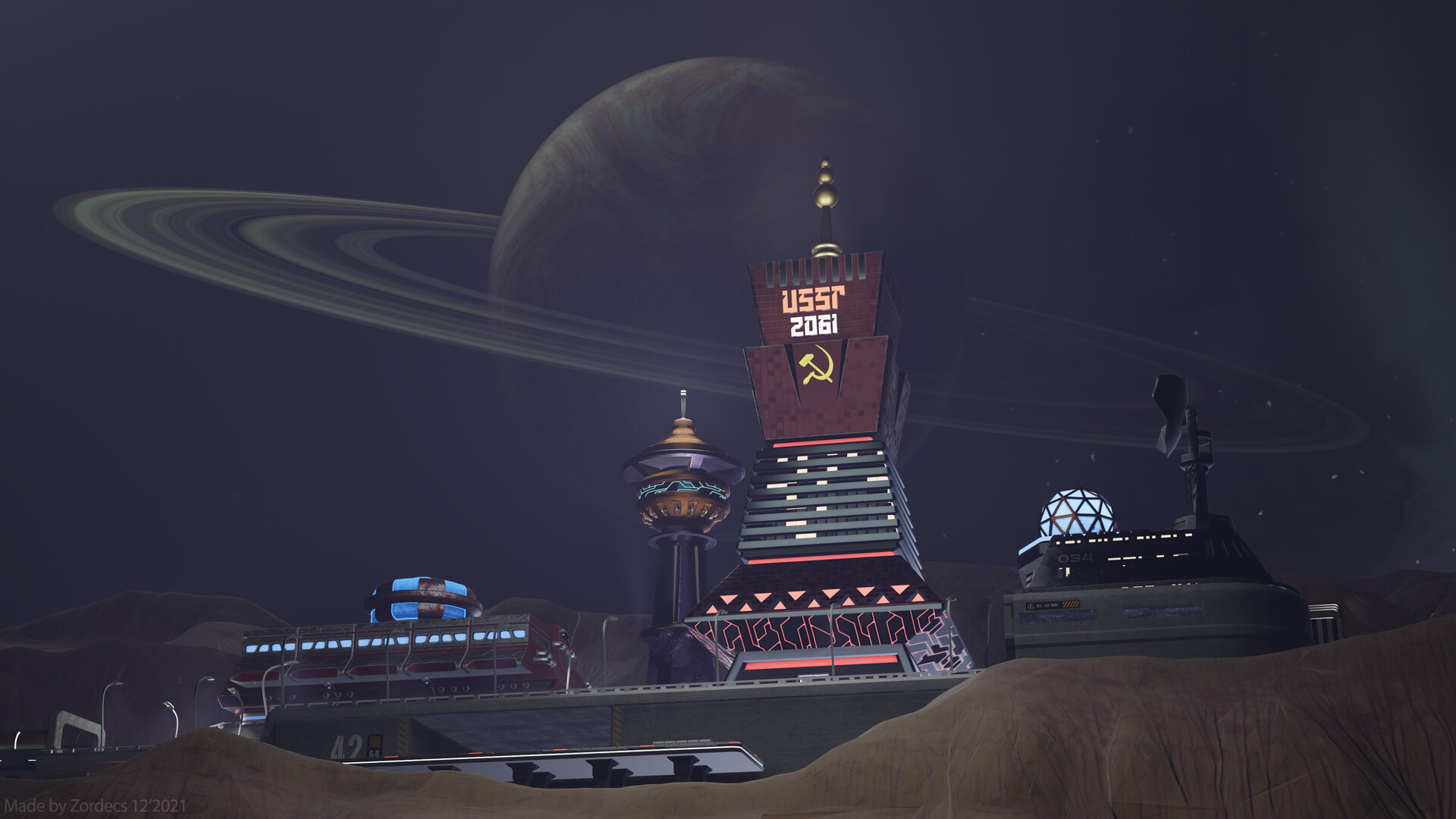 ArtStation - The Soviet cosmic station «USSR 2061»