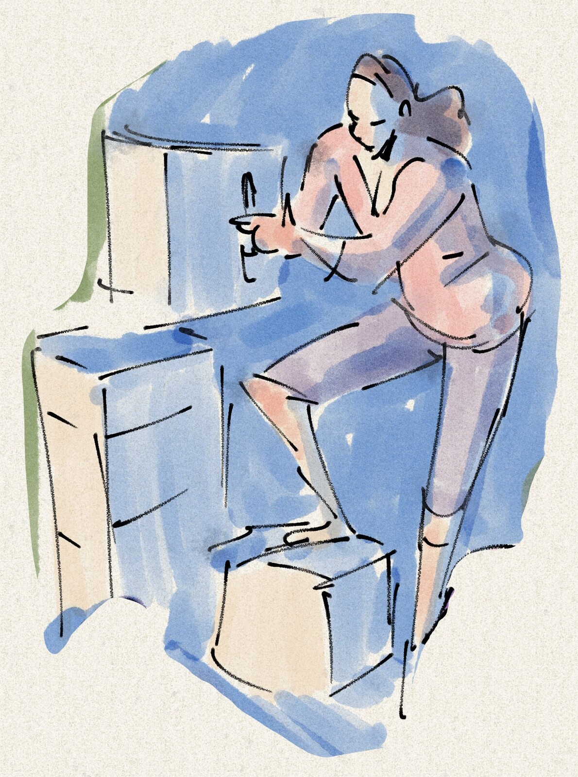 Colored gesture drawing 