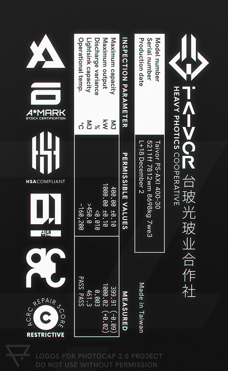 Finalised label on the back