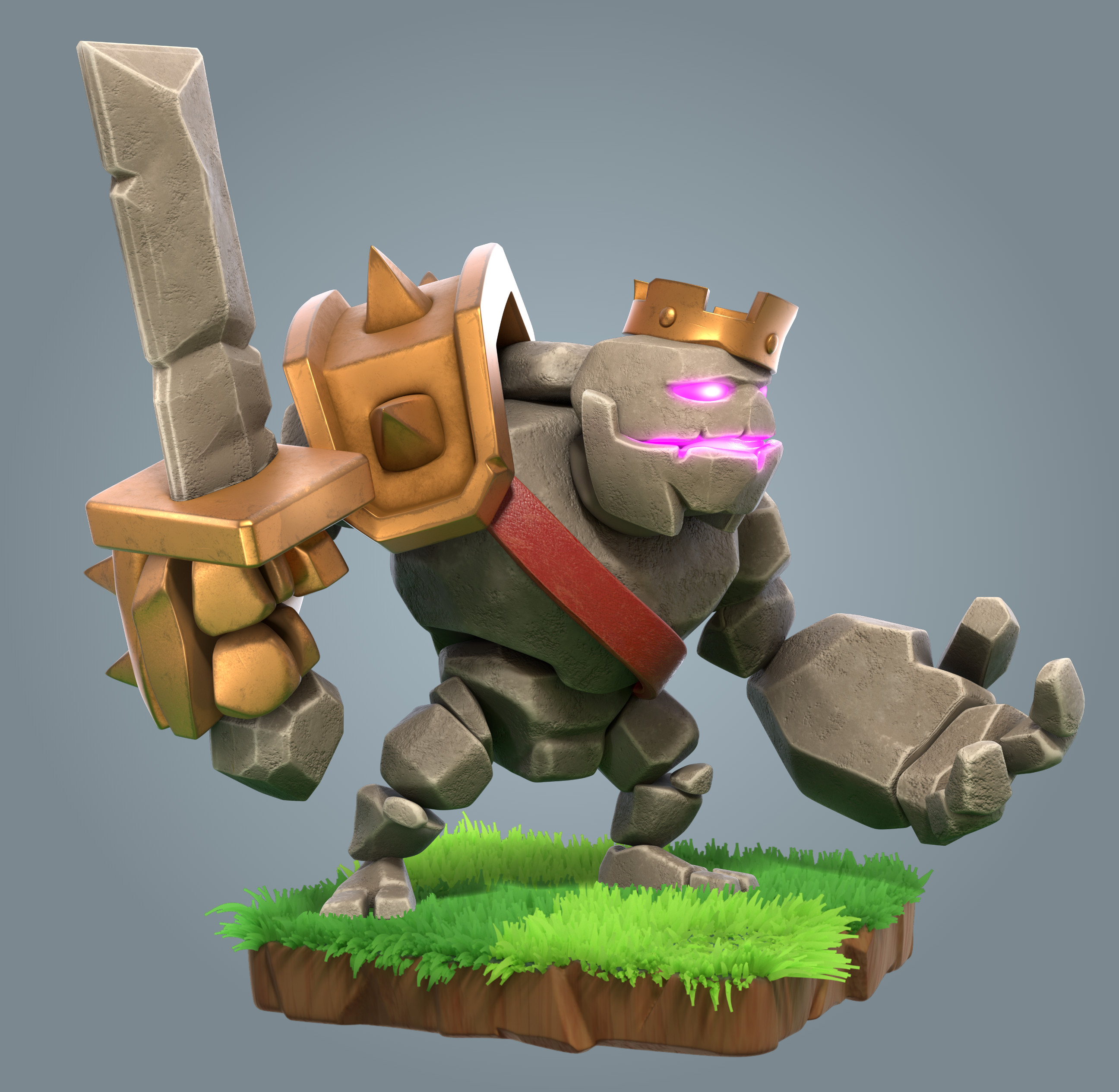 Surface Digital Clash of Clans Golem King