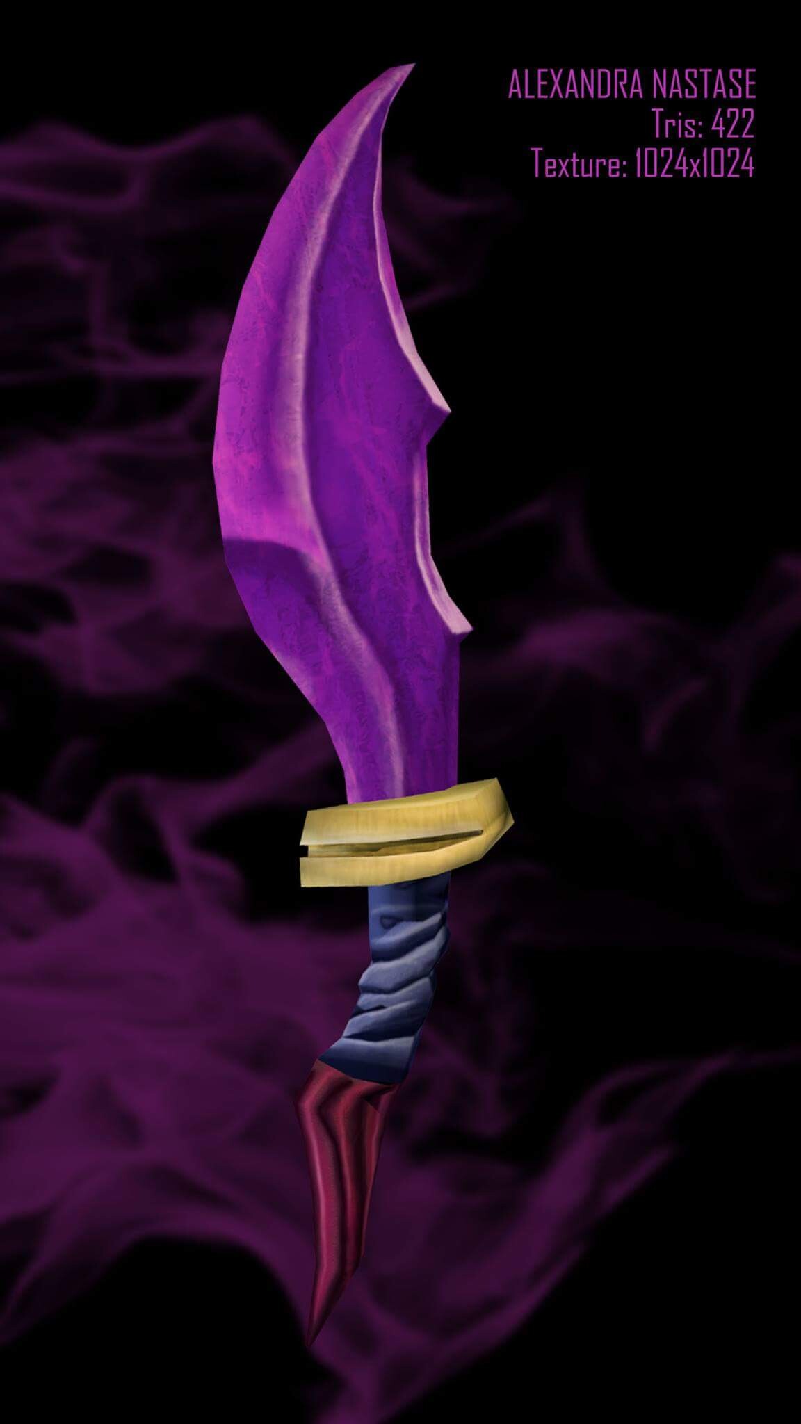 ArtStation Purple Fire Dagger