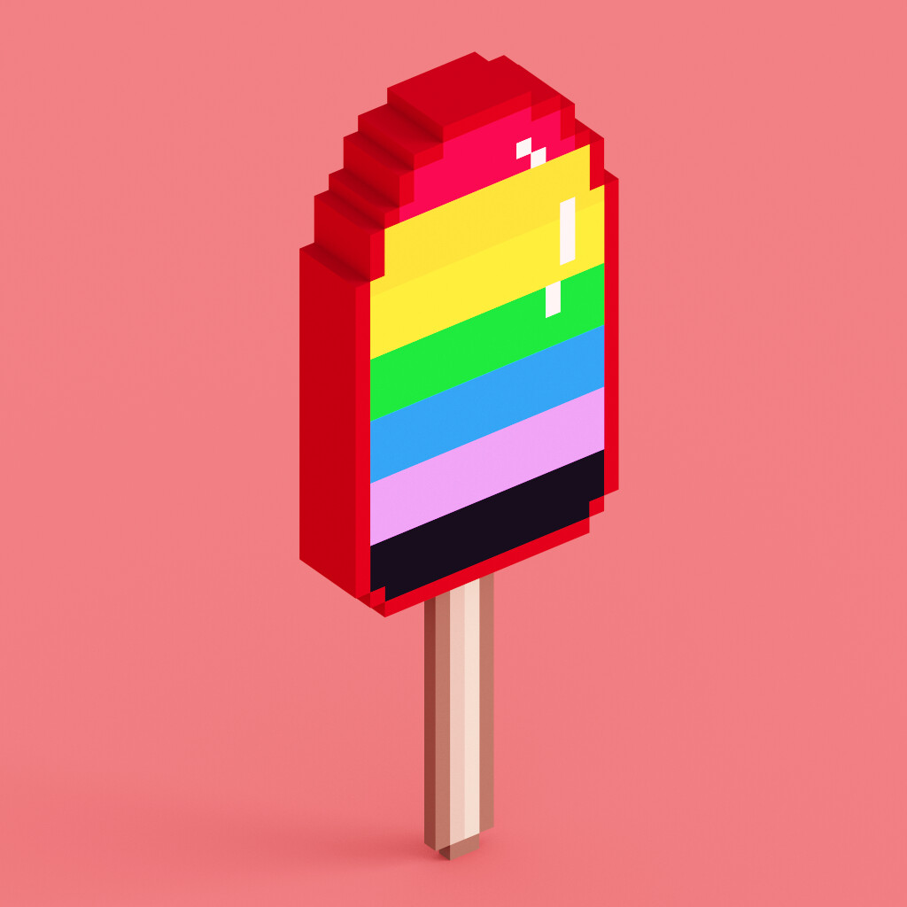 ArtStation Voxel Rainbow Ice Cream