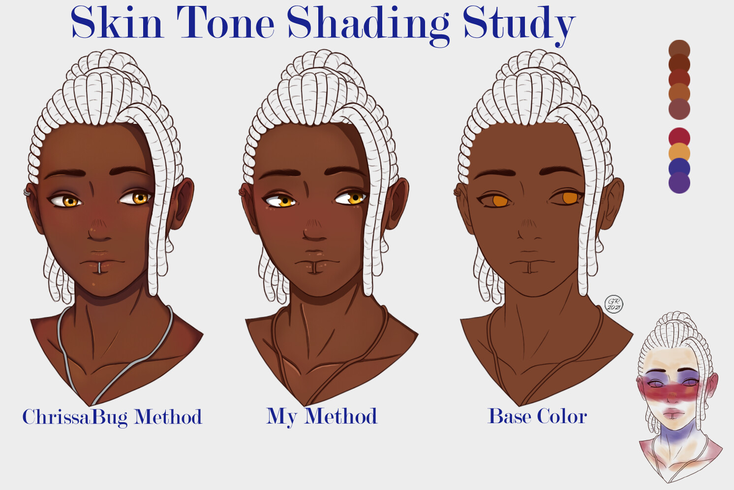 Chaiselong whisky Midler ArtStation - Skin Tone Shading Study (2)