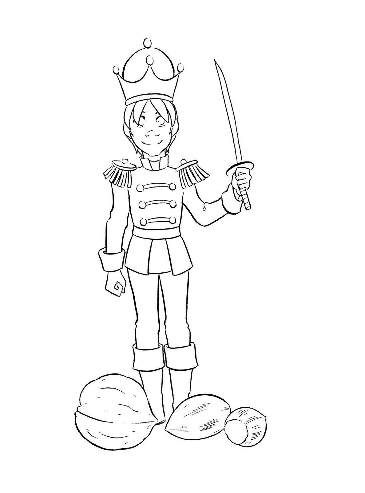 Papercraftmas Day 8: The Nutcracker Prince- printable lineart
