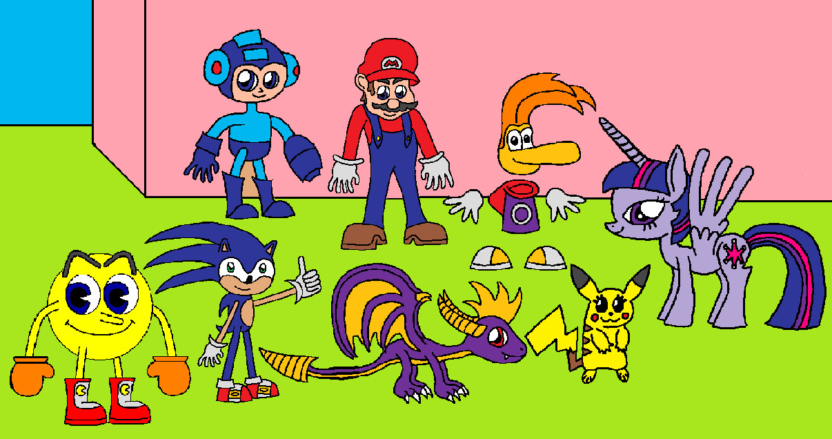 Mario Sonic And Pacman ArtStation True Heroes