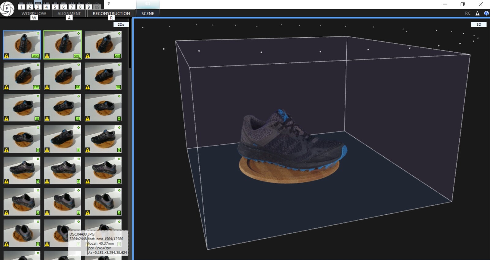 Scan of upper and mid sole in Reality Capture