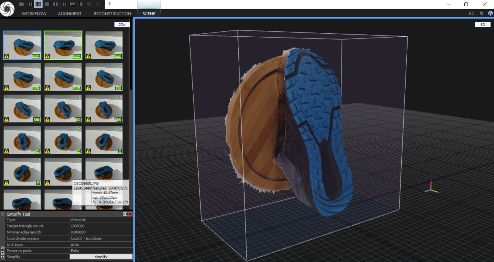 Scan of sole in Reality Capture