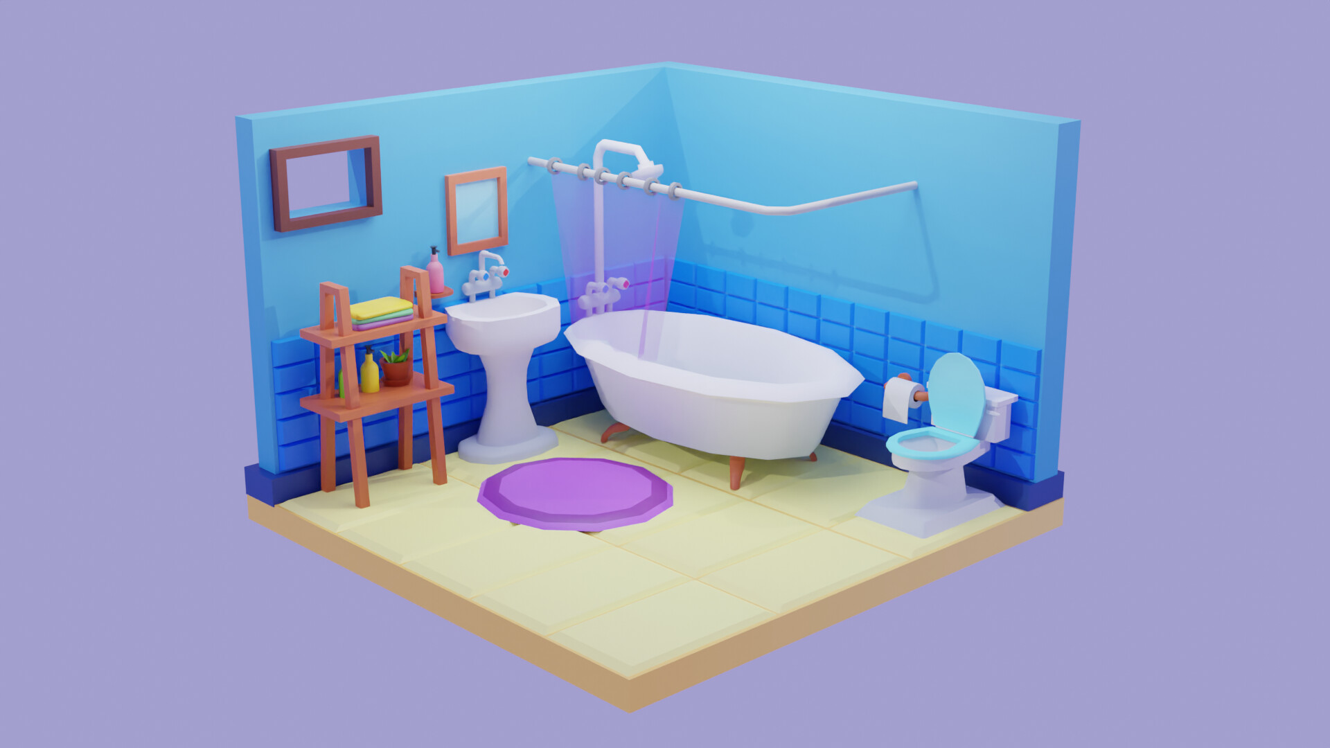 ArtStation - Tiny 3D Bathroom