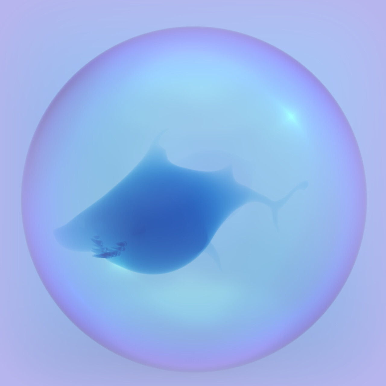 ghost shark in a bubble 