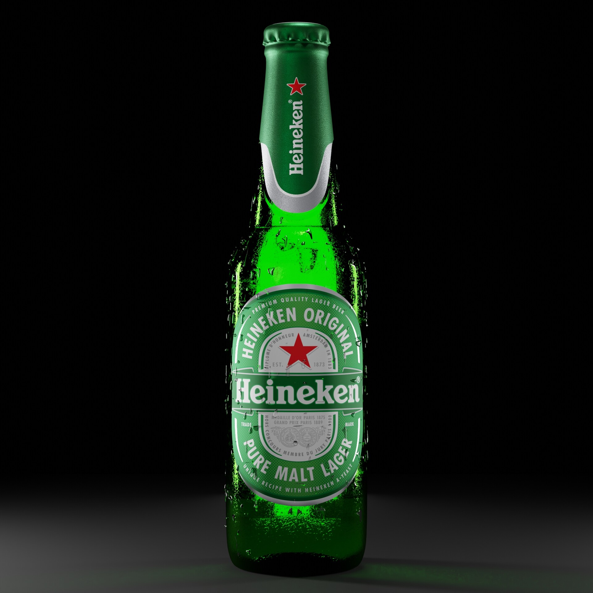 ArtStation Heineken Beer Bottle 3D Model