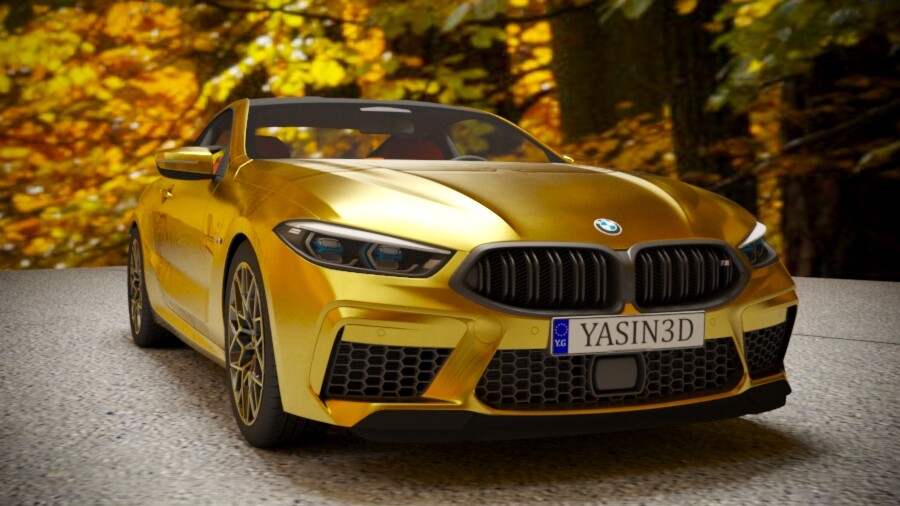 Artstation - 3D Car Bmw M8 Coupe 2020 Gold+Hdir (Updated)