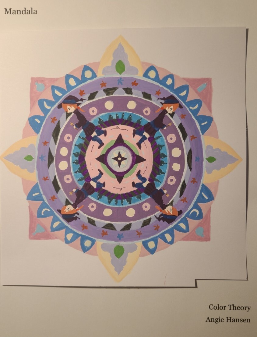 final colors for mandala painted with gouache