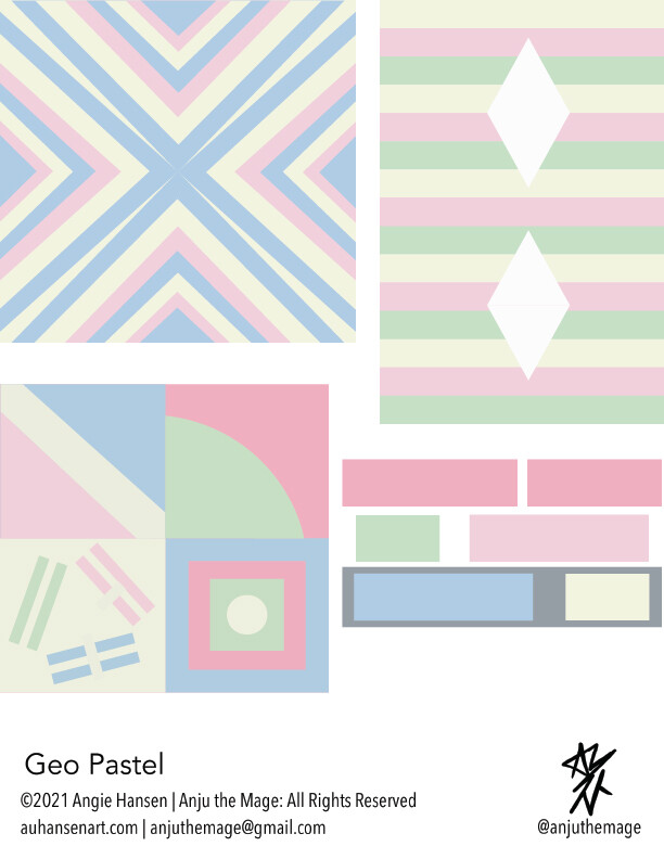 geometric pastel pattern designs